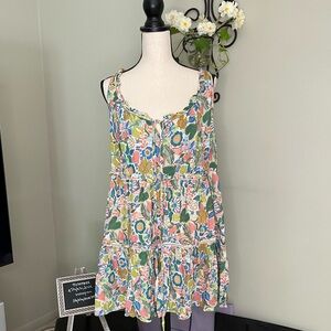 Rachel Zoe Sleeveless Floral Tiered Mini Dress, Size L